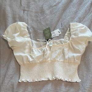 Divided Cream Puff Sleeve Blouse